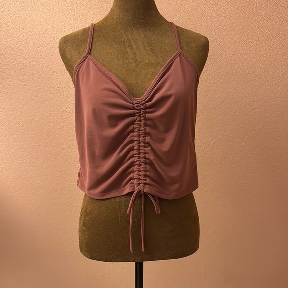 Zara Pink Ruched Tie Front Camisole - Picture 1 of 6